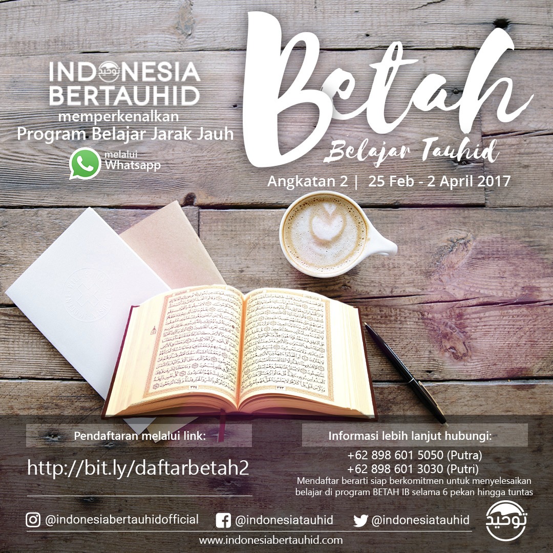 Pendaftaran Program Betah (Belajar Tauhid) Angkatan 2