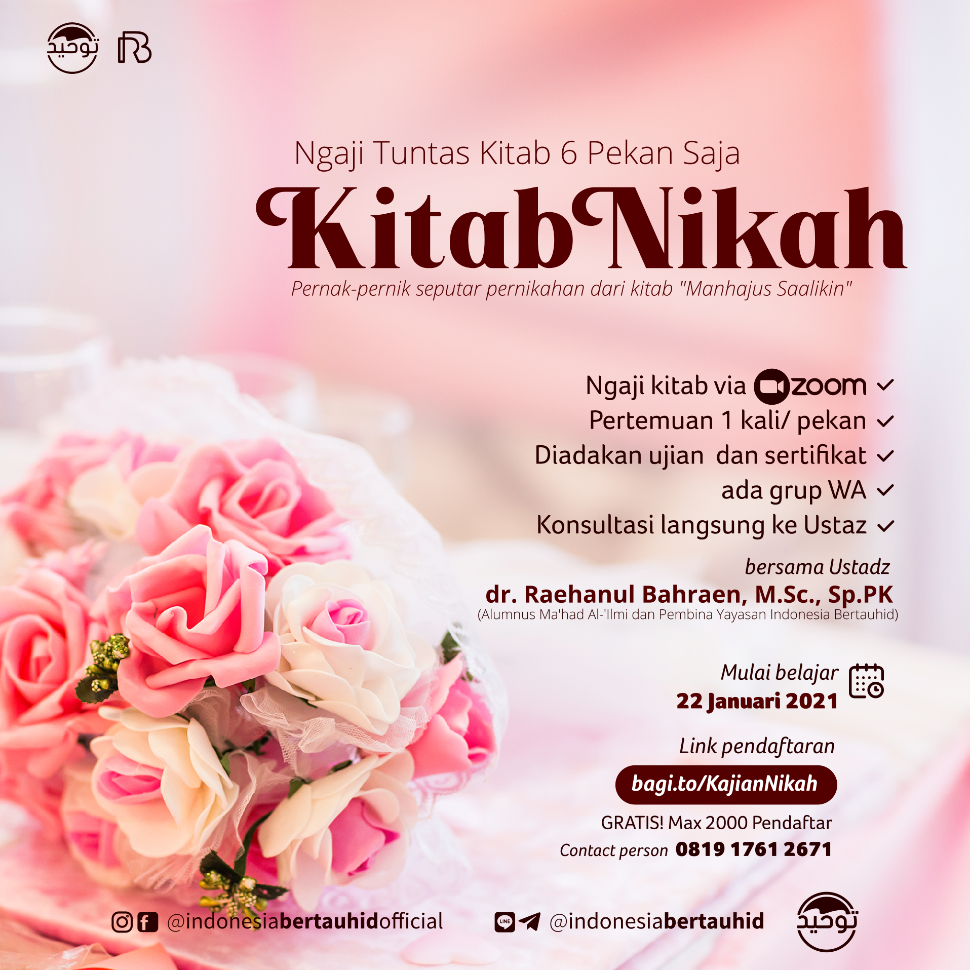 Pendaftaran Kajian Kitab Nikah 6 Pekan Saja