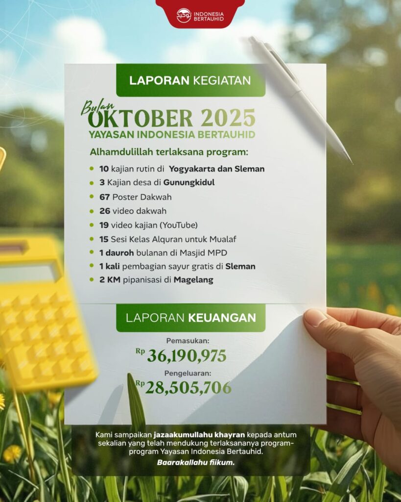 Laporan Kegiatan Yayasan Indonesia Bertauhid Bulan Oktober 2025